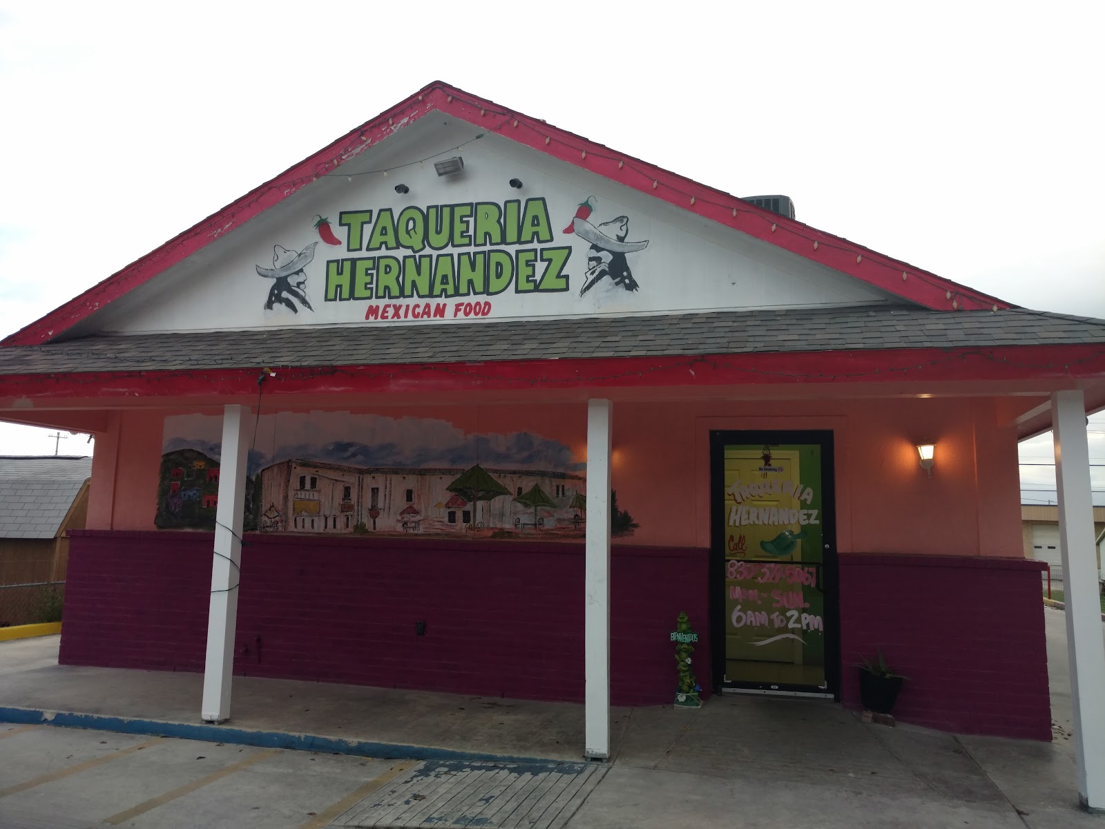 Taqueria Hernandez storefront and dining area